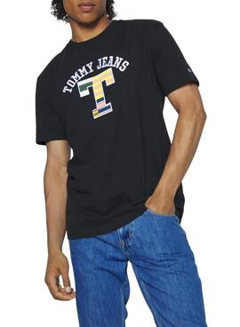 T-Shirt Tommy Jeans TJ Nero per Uomo