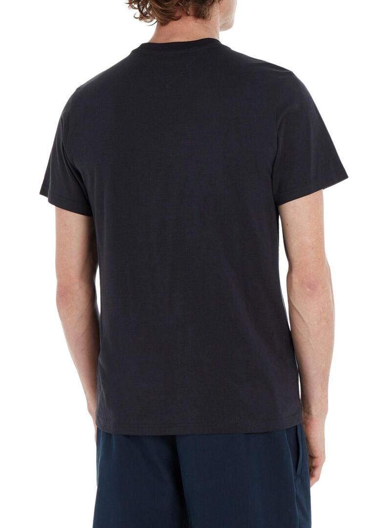 T-Shirt Tommy Jeans Lettera Blu Navy per Uomo