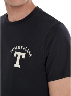 T-Shirt Tommy Jeans Lettera Blu Navy per Uomo