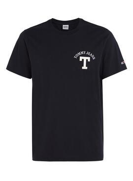 T-Shirt Tommy Jeans Lettera Blu Navy per Uomo