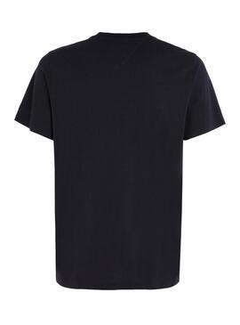 T-Shirt Tommy Jeans Lettera Blu Navy per Uomo