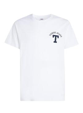 T-Shirt Tommy Jeans Lettera Bianco per Uomo