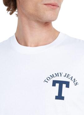 T-Shirt Tommy Jeans Lettera Bianco per Uomo