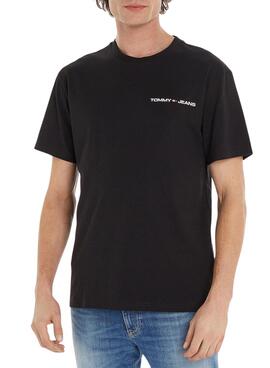 T-Shirt Tommy Jeans Linear Nero per Uomo