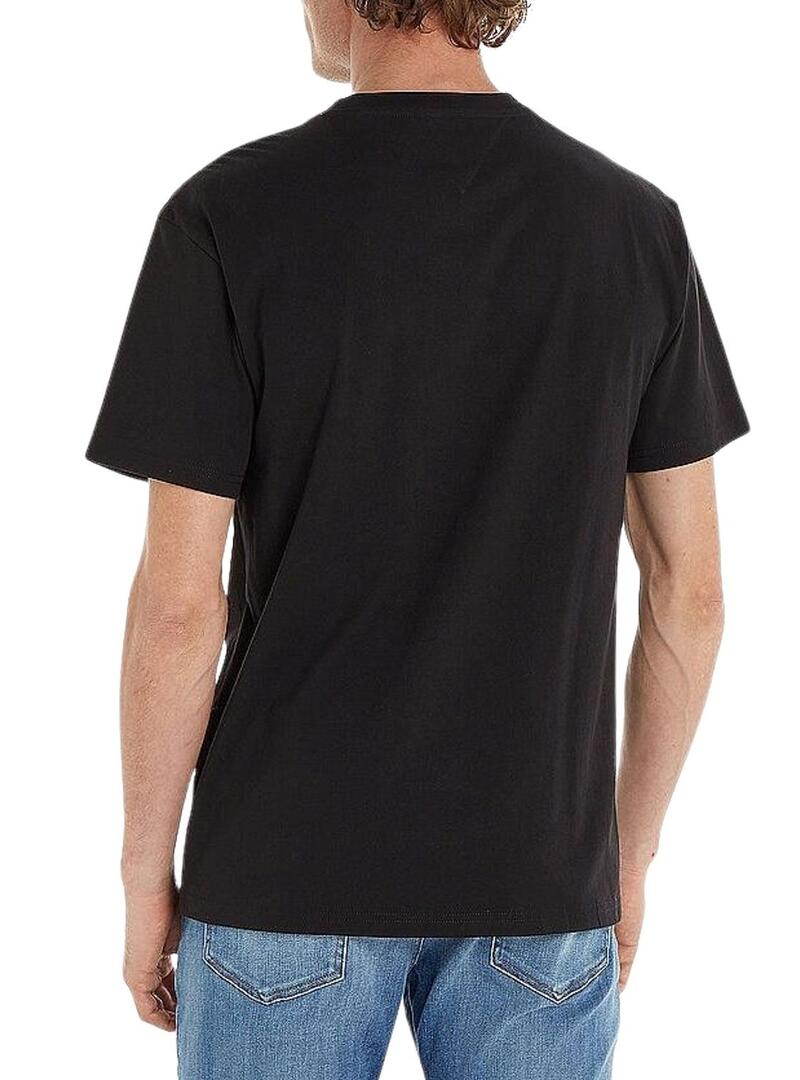 T-Shirt Tommy Jeans Linear Nero per Uomo