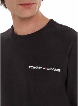 T-Shirt Tommy Jeans Linear Nero per Uomo