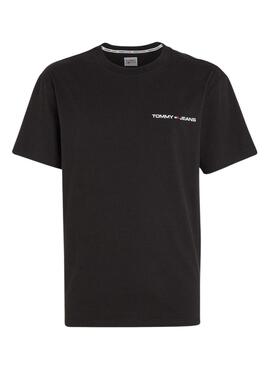 T-Shirt Tommy Jeans Linear Nero per Uomo