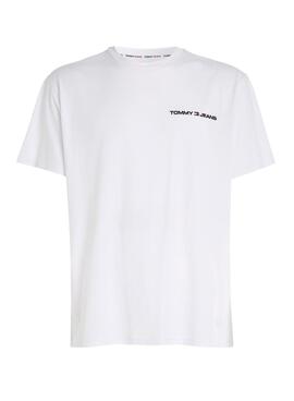 T-Shirt Tommy Jeans Linear Bianco per Uomo