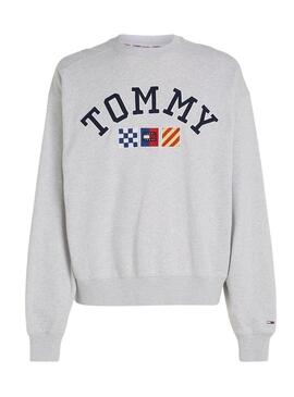 Felpa Tommy Jeans Archive Grigio per Uomo