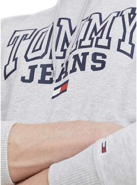 Felpa Tommy Jeans Entry Grigio per Uomo