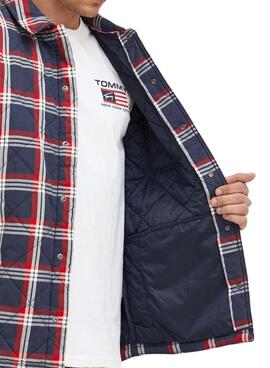 Overshirt Tommy Jeans Padded Blu Navy per Uomo