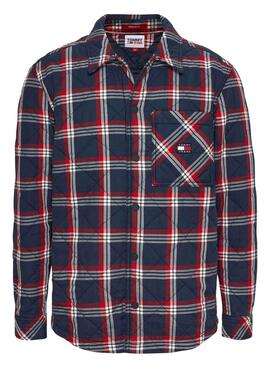 Overshirt Tommy Jeans Padded Blu Navy per Uomo