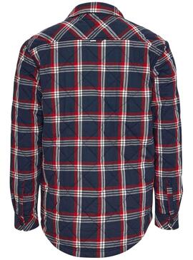 Overshirt Tommy Jeans Padded Blu Navy per Uomo