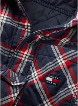 Overshirt Tommy Jeans Padded Blu Navy per Uomo