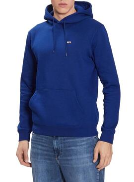 Felpa Tommy Jeans Fleece Blu per Uomo