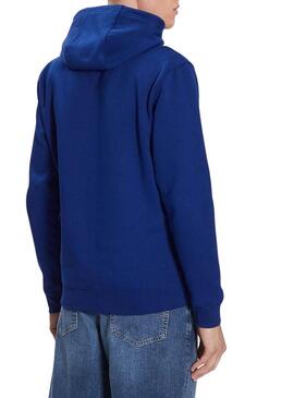 Felpa Tommy Jeans Fleece Blu per Uomo