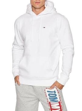 Felpa Tommy Jeans Fleece Bianco per Uomo