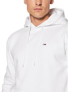 Felpa Tommy Jeans Fleece Bianco per Uomo