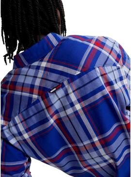 Camicia Tommy Jeans Essential Blu per Uomo