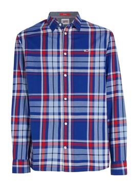 Camicia Tommy Jeans Essential Blu per Uomo