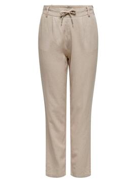 Pantaloni Only Caro Beige per Donna