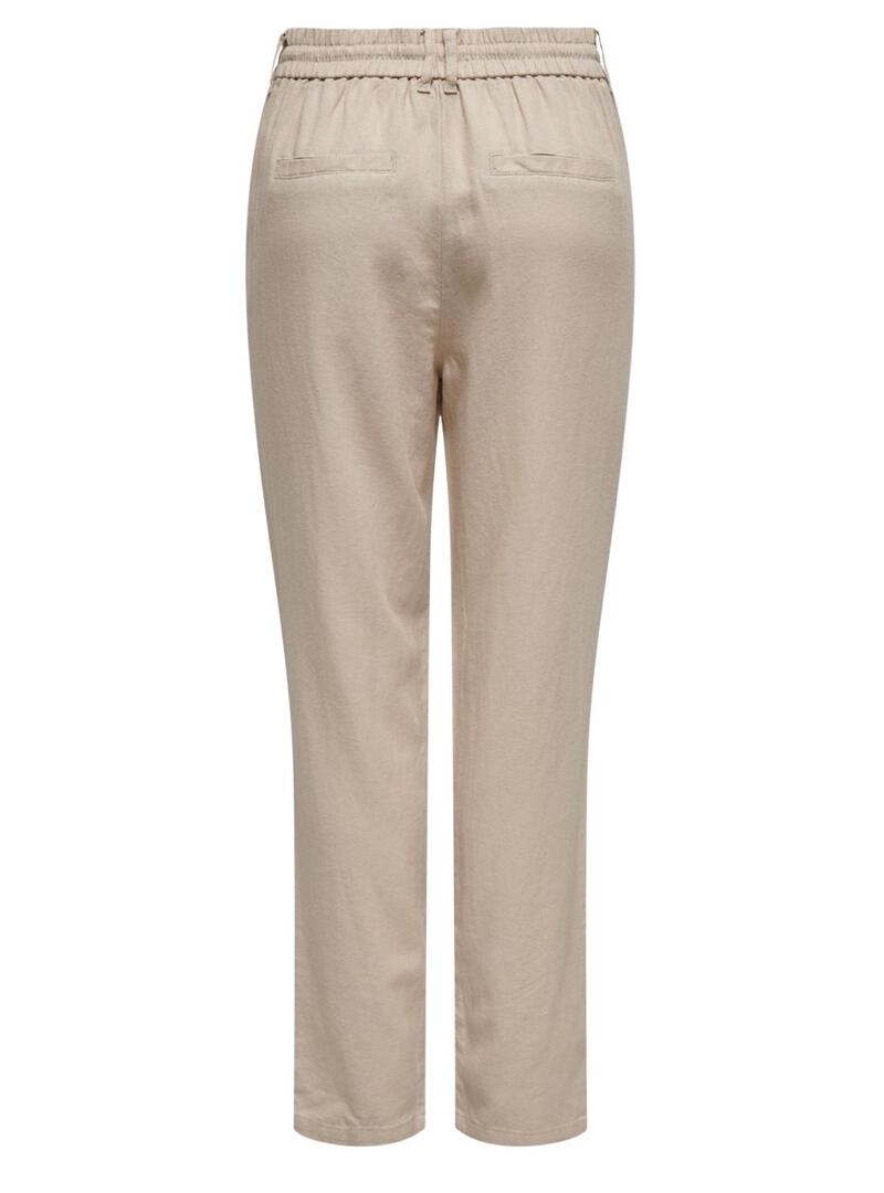 Pantaloni Only Caro Beige per Donna