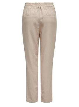 Pantaloni Only Caro Beige per Donna