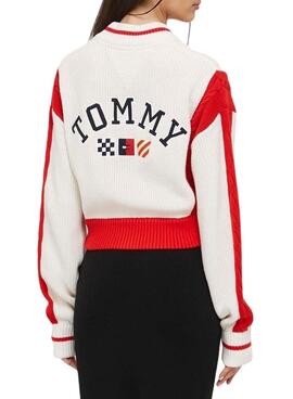 Giacca Tommy Jeans Bombardiere Bianco per Donna