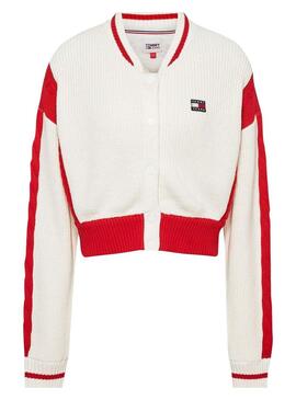 Giacca Tommy Jeans Bombardiere Bianco per Donna