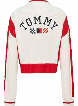 Giacca Tommy Jeans Bombardiere Bianco per Donna