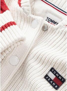 Giacca Tommy Jeans Bombardiere Bianco per Donna