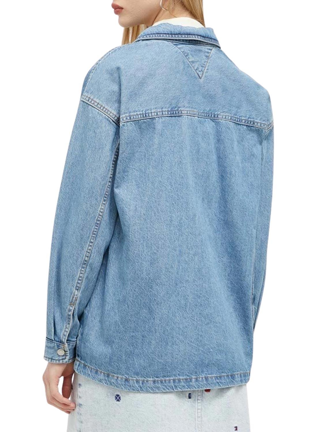 Overshirt Tommy Jeans Denim Blu per Donna