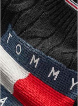 Pullover Tommy Jeans Center Flag Nero per Donna