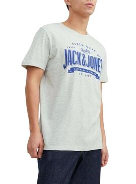 T-Shirt Jack & Jones Logo Bianco per Uomo