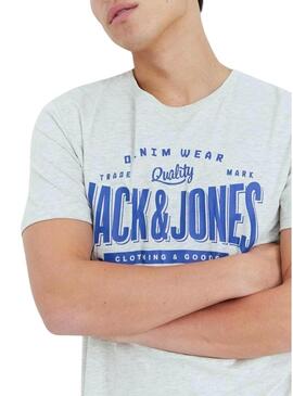 T-Shirt Jack & Jones Logo Bianco per Uomo