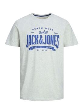 T-Shirt Jack & Jones Logo Bianco per Uomo