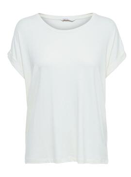 T-Shirt Only Moster Bianco Beige per Donna