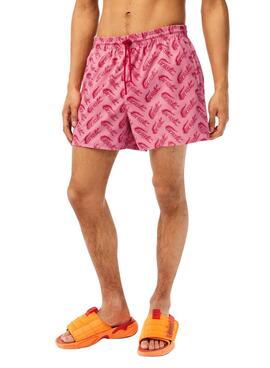 Costume da bagno Lacoste Vintage Rosa per Uomo