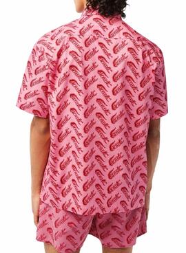 Camicia Lacoste Vintage Rosa per Uomo