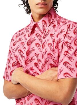 Camicia Lacoste Vintage Rosa per Uomo