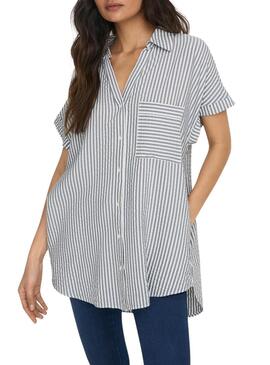 Camicia Only Fenna Listas Grigio per Donna