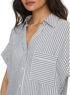 Camicia Only Fenna Listas Grigio per Donna