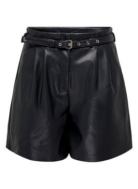 Shorts Only Heidi Similpelle Nero per Donna