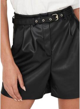 Shorts Only Heidi Similpelle Nero per Donna