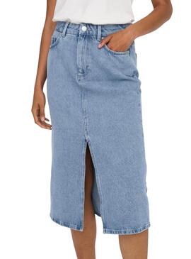 Gonna Denim Only Bianca Midi Light Blu Donna