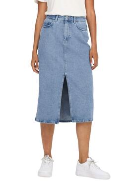 Gonna Denim Only Bianca Midi Light Blu Donna