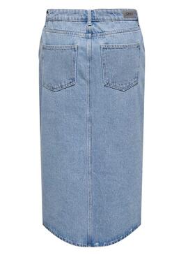 Gonna Denim Only Bianca Midi Light Blu Donna