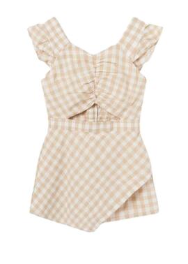Jumpsuit Mayoral Beige Vichy per Bambina