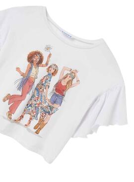 T-Shirt Mayoral Carmin Bianco per Bambina