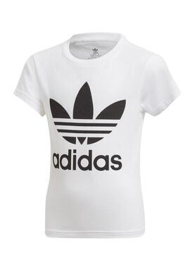 T-Shirt Adidas Trefoil Tee Bianco Bambino Piccolo